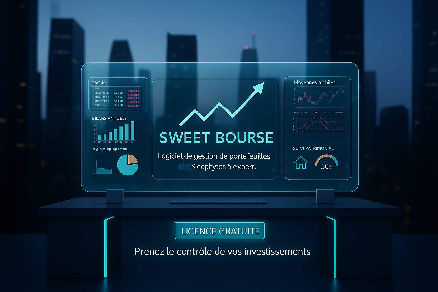 Interface de SWEET BOURSE